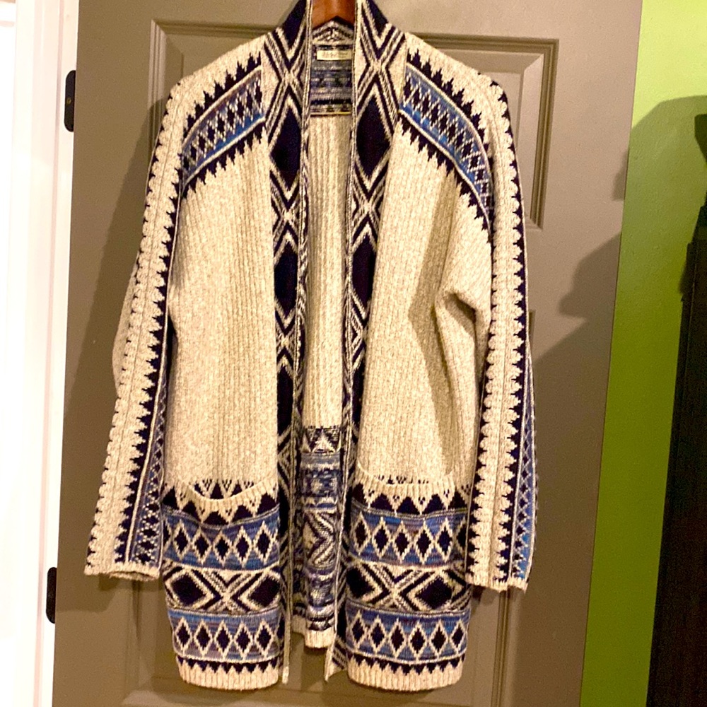 Santa Fe print Cardigan by Lucky Brand long sleeve cardigan size medium